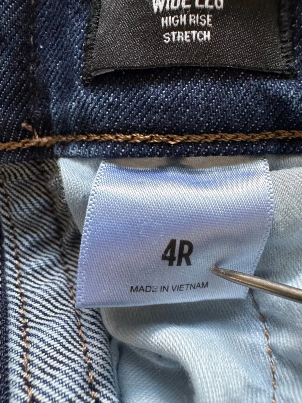 Express Wide Leg Jeans Womens 4R High Rise Stretch Medium Wash Denim - Picture 9 of 10